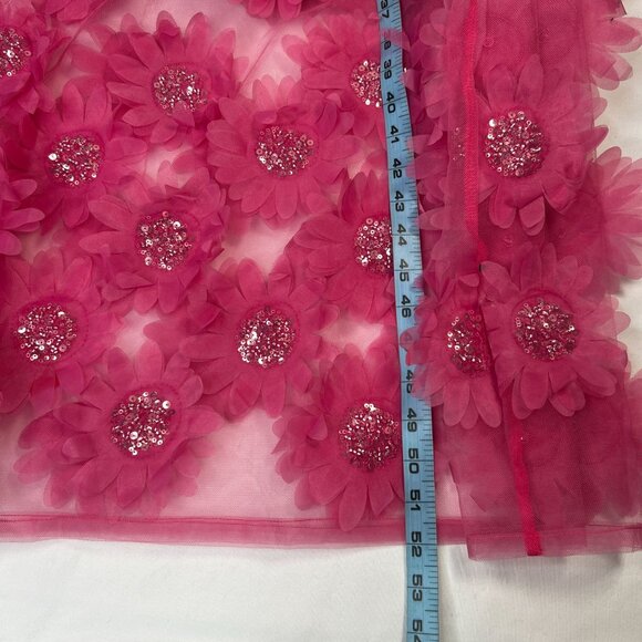 Tela Luxury Mercantile West Palm Beach Floral Mesh Maxi Dress Hot Pink OS - Picture 10 of 12